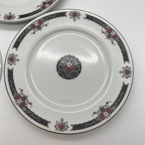 Exclusively Ours Symphony BREAD & BUTTER PLATES Set Of 3 Dark Floral Goth - Picture 5 of 8